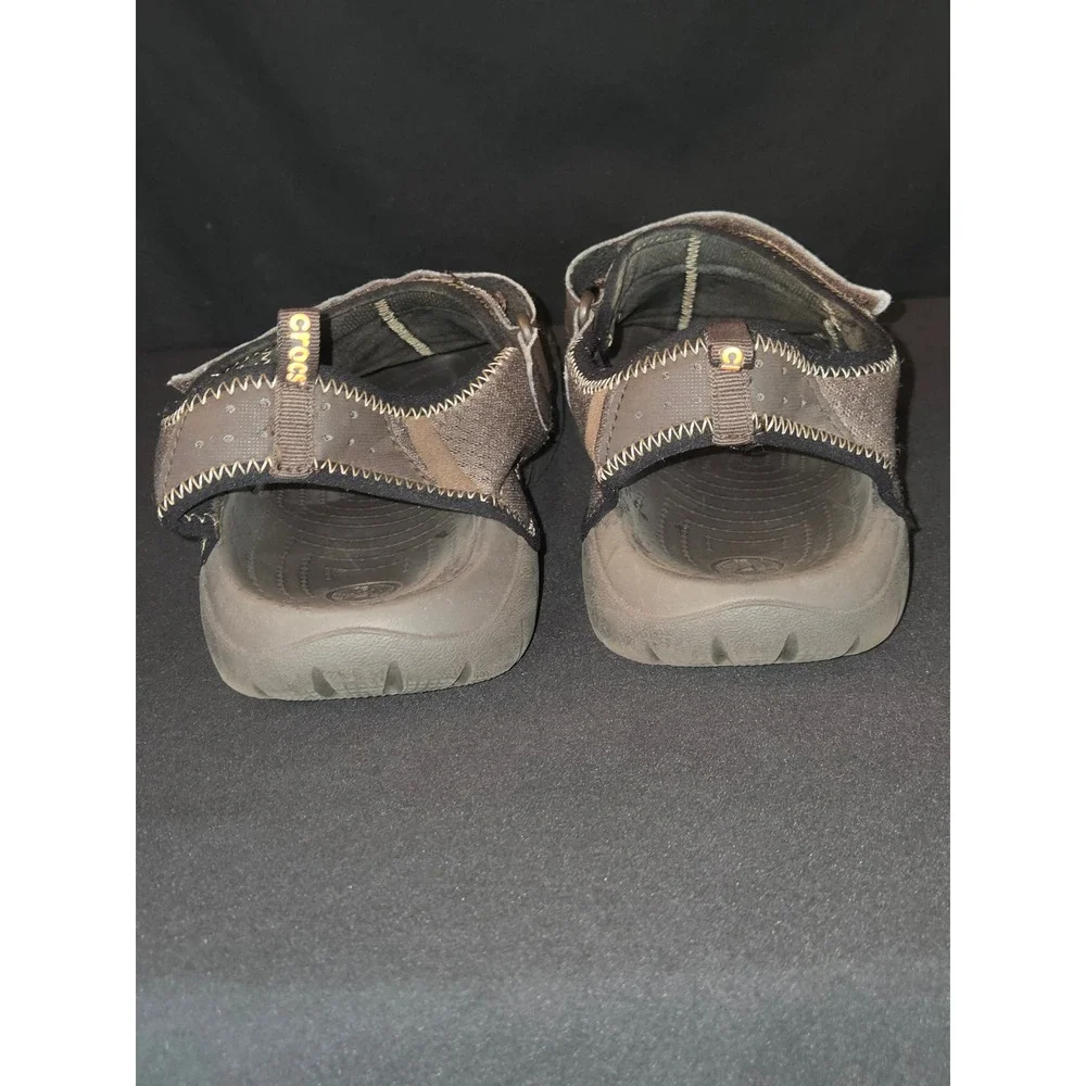 Crocs‎ Mens Swiftwater River Sandal Brown Mesh Adjustable Strap Size 12